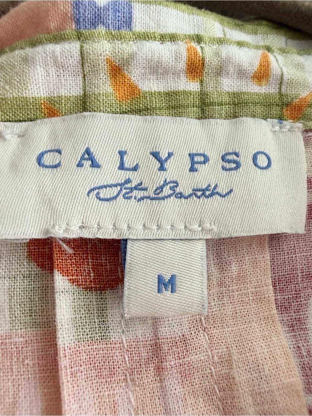 Calypso St. Barth Multicolor Tropical Print Button-Down Shirt Coastal Size M - Picture 5 of 12